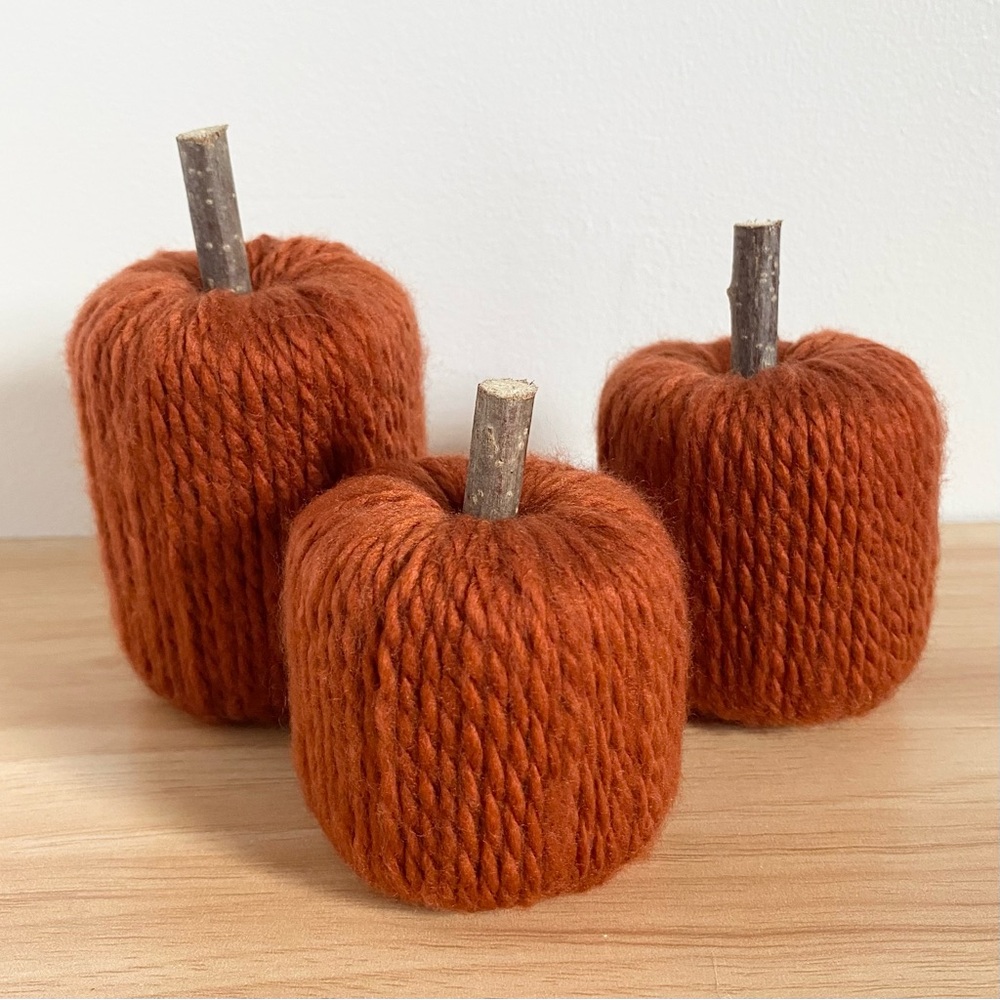Copper Orange Pumpkin Handmade Fall Decor Set of 3